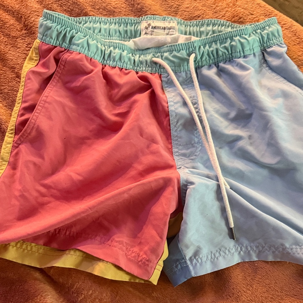 American Eagle Outfitters Colorblock Swim Trunks